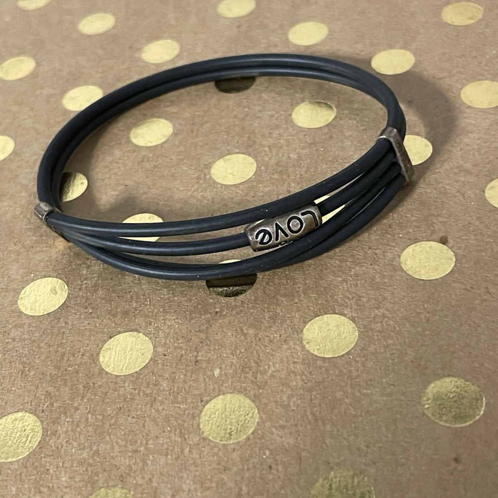 Alex and ani rubber bracelet my love is alive